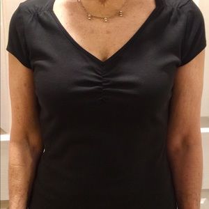 Black v-neck cap sleeve shirt